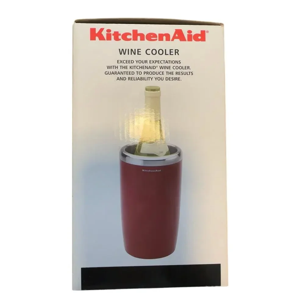 KitchenAid Double Wall Insulated Wine Cooler Red Stainless Steel Open Box